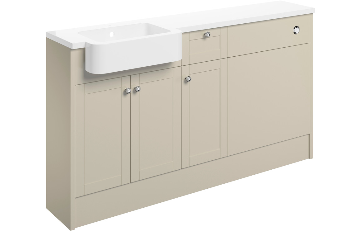 Serrano 1542mm Basin  WC & 1 Drawer  1 Door Unit Pack (LH) - Matt Latte