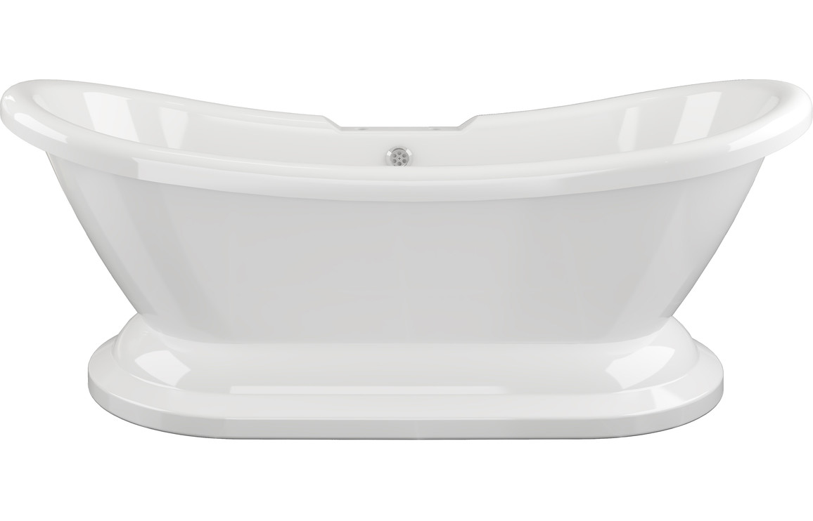 Damflask Freestanding 1760x700x720mm 2TH Bath w/Base - White