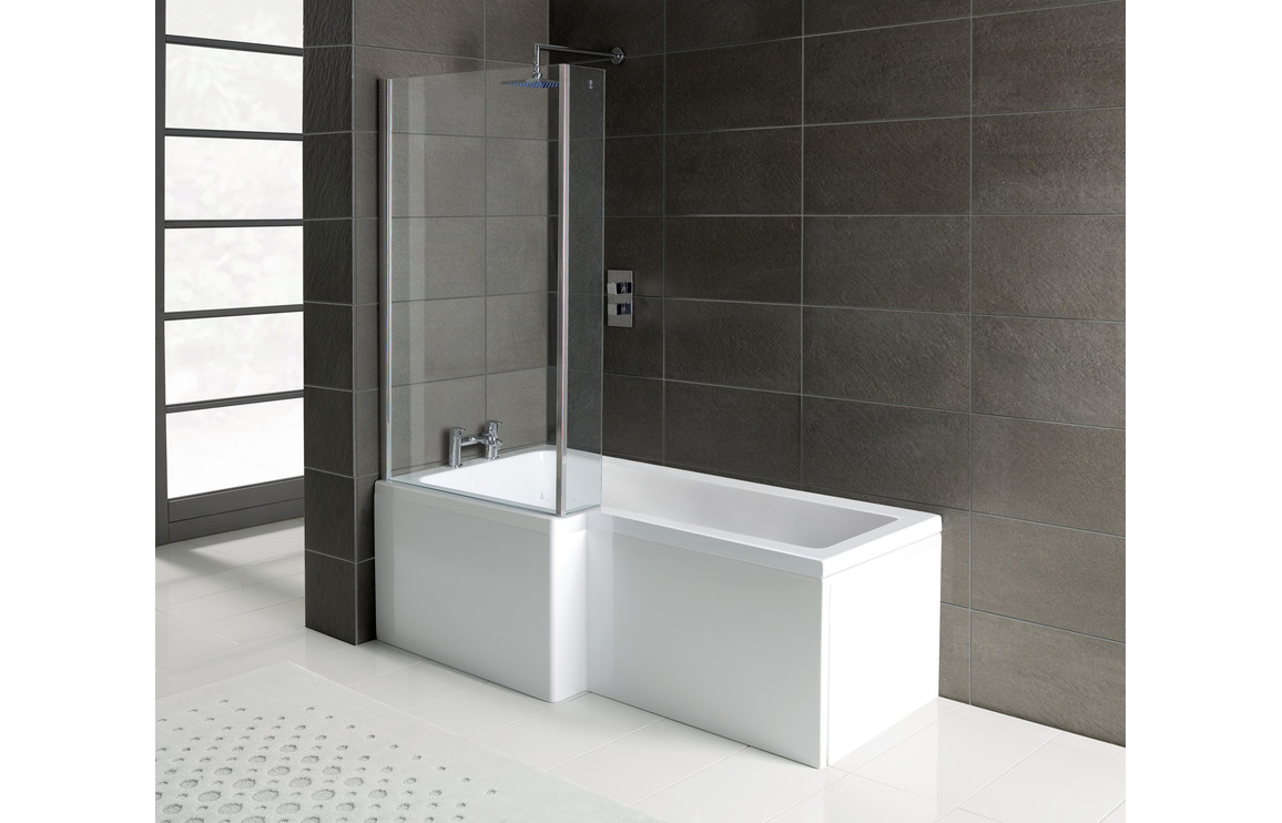 L-Shape 1700x700-850x410mm 0TH Shower Bath  Panel & Screen (LH)