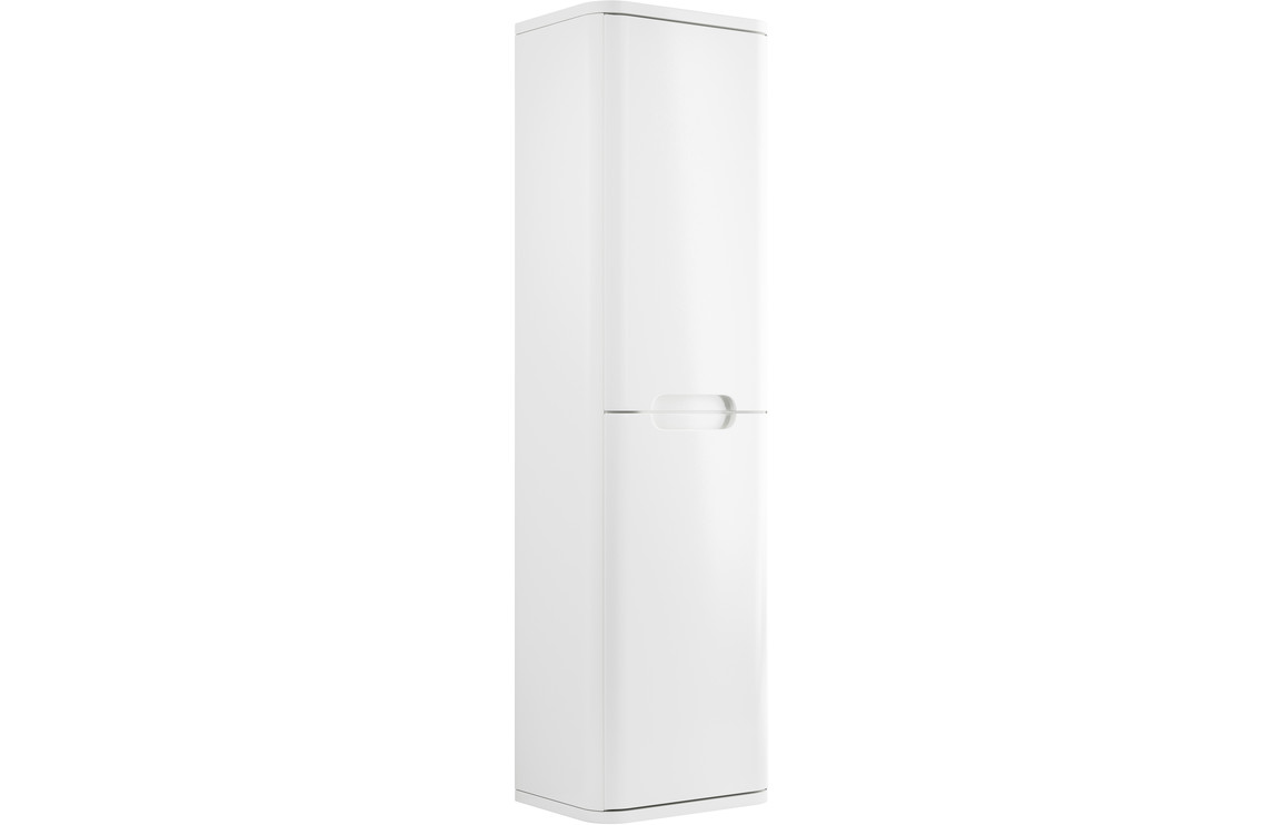 Fosse 350mm 2 Door Wall Hung Tall Unit - White Gloss