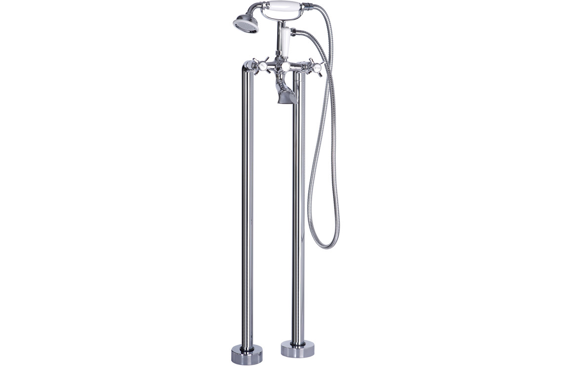 Sutherland Floor Standing Bath/Shower Mixer - Chrome