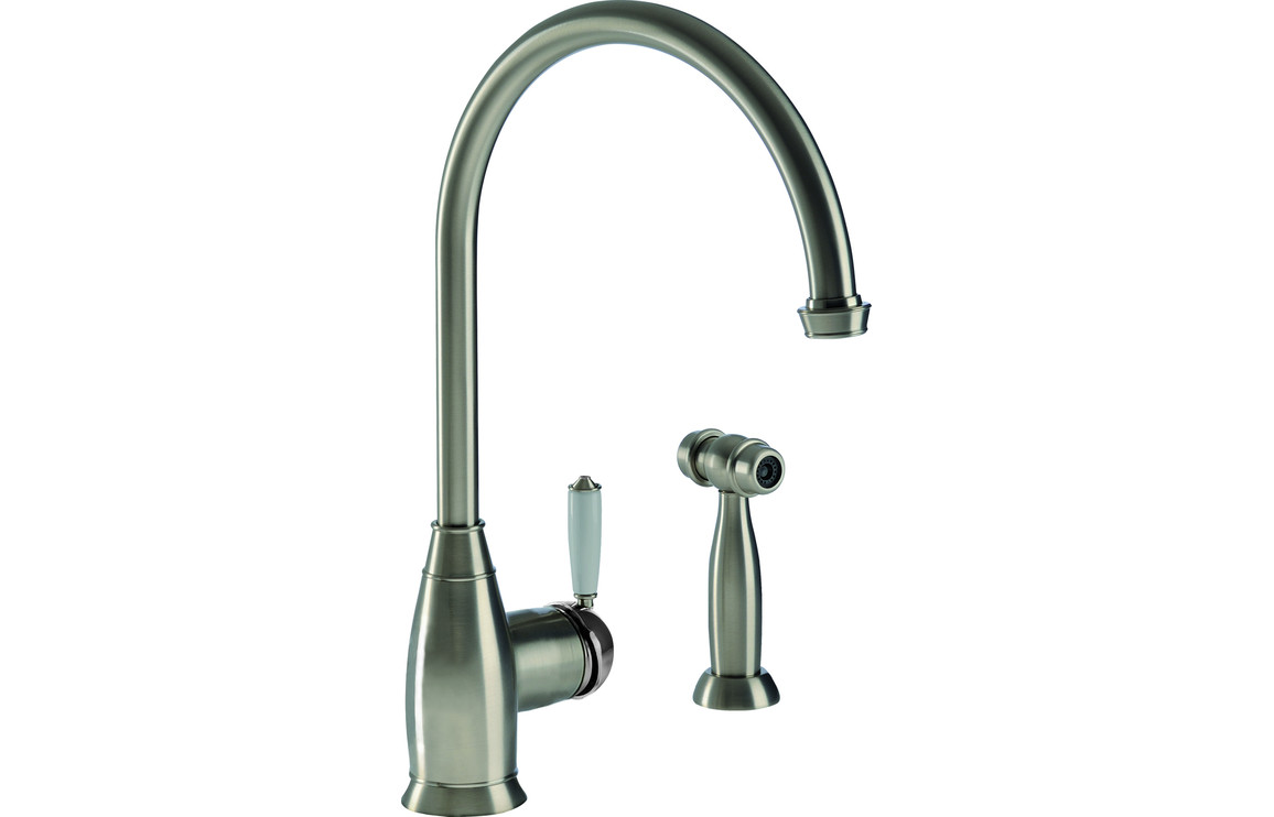 Abode Astbury Single Lever Kitchen Mixer Tap w/Handspray - Pewter