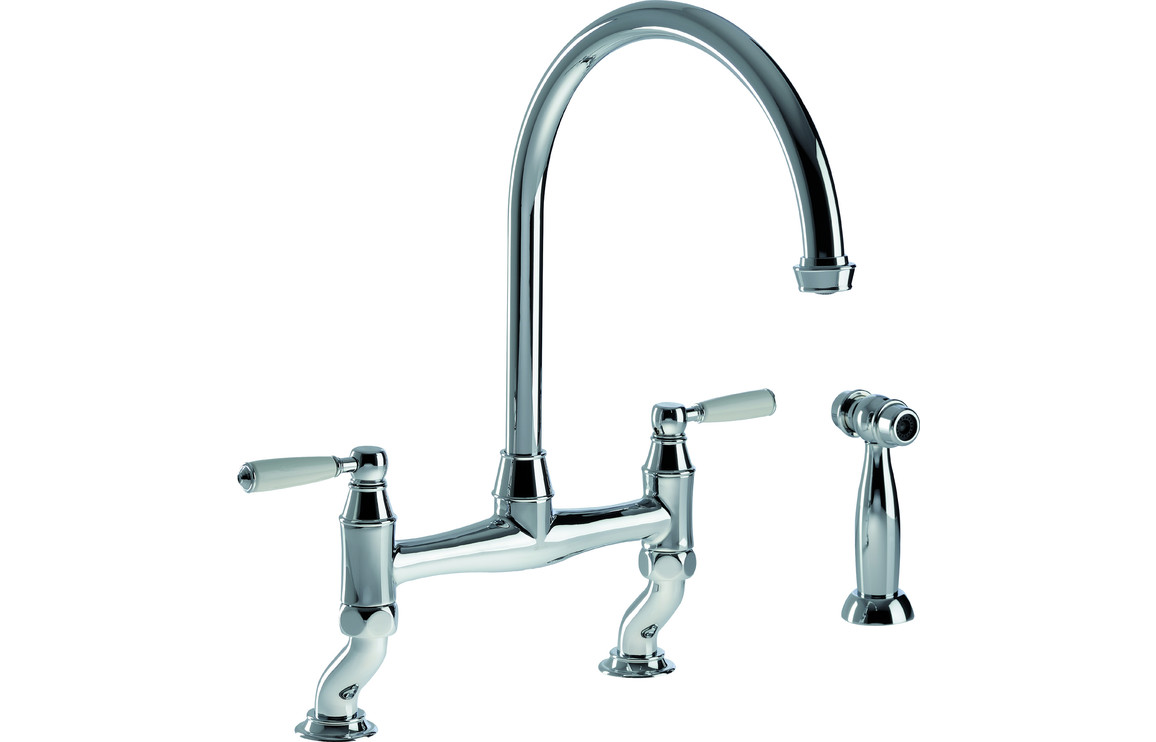 Abode Astbury Bridge Kitchen Mixer Tap w/Handspray - Chrome