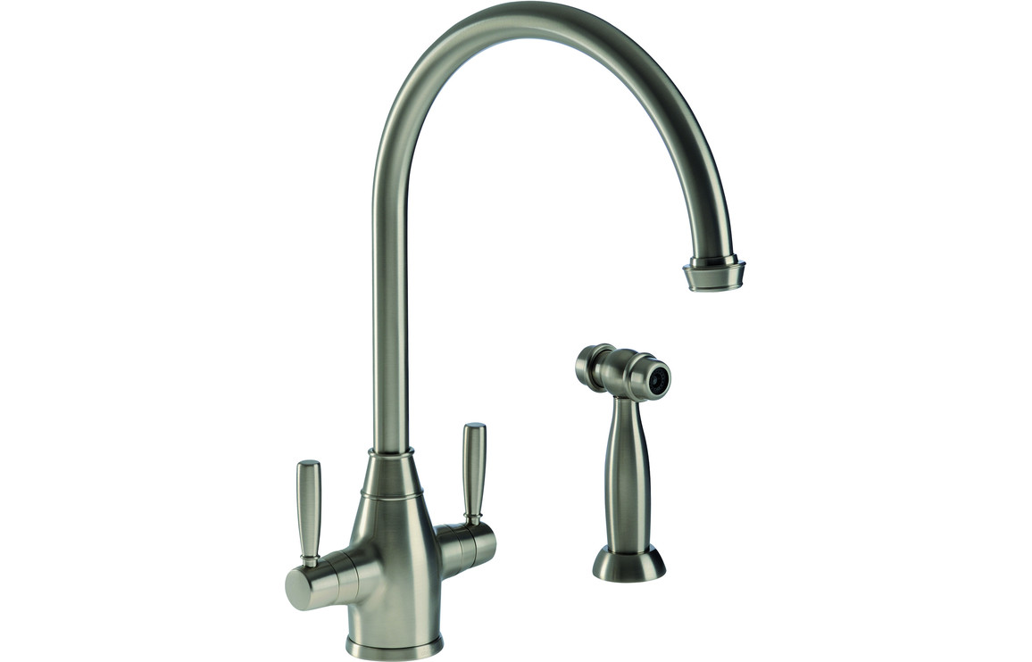 Abode Brompton Monobloc Kitchen Mixer Tap w/Handspray - Pewter