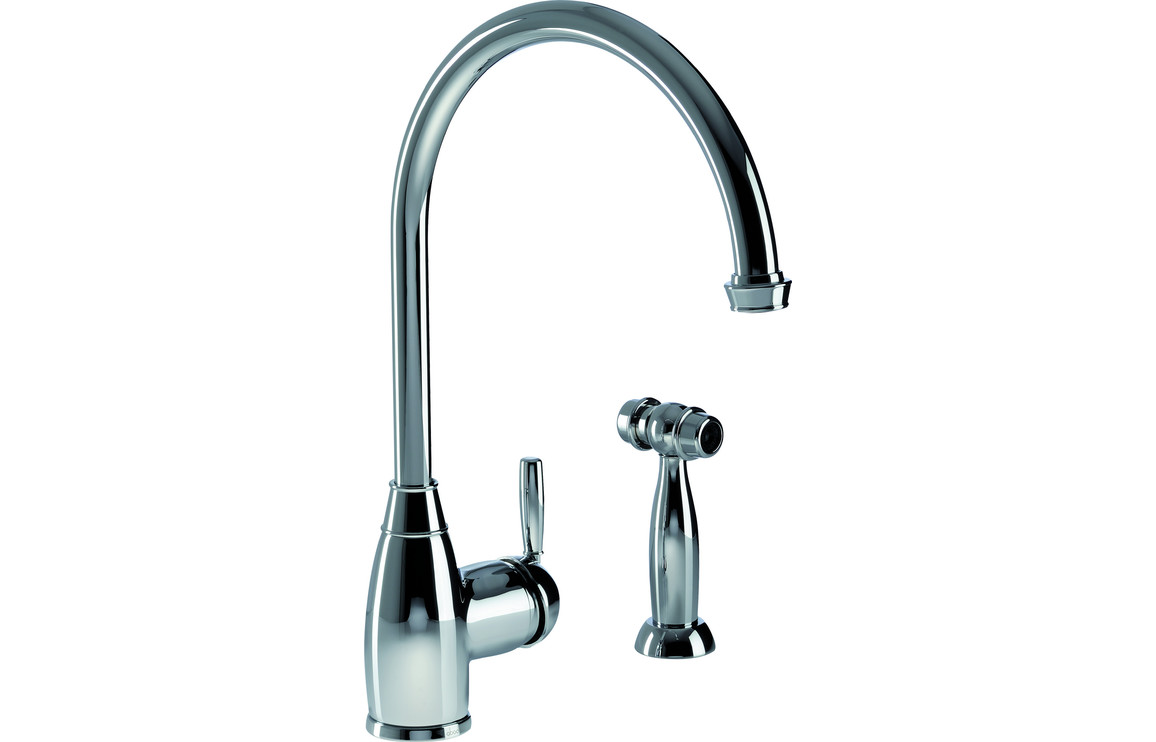 Abode Brompton Single Lever Kitchen Mixer Tap w/Handspray - Chrome