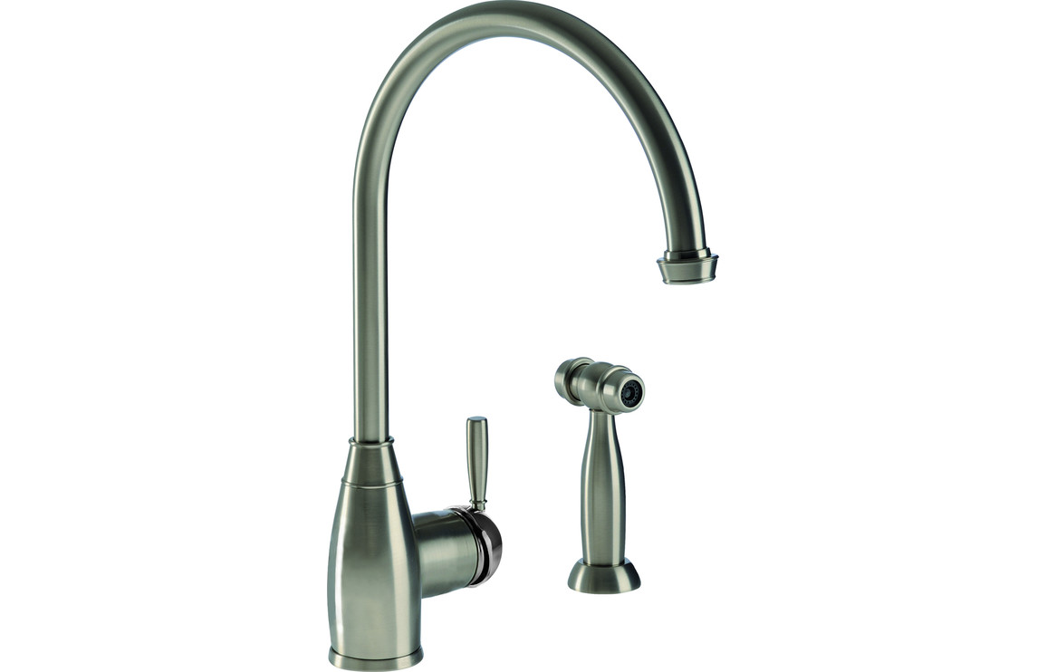 Abode Brompton Single Lever Kitchen Mixer Tap w/Handspray - Pewter