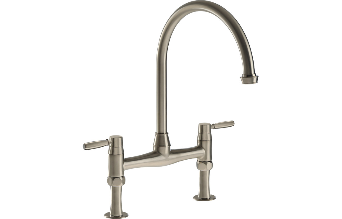 Abode Brompton Bridge Kitchen Mixer Tap - Pewter