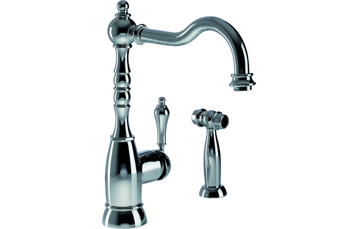 Abode Bayenne Single Lever Kitchen Mixer Tap w/Handspray - Chrome