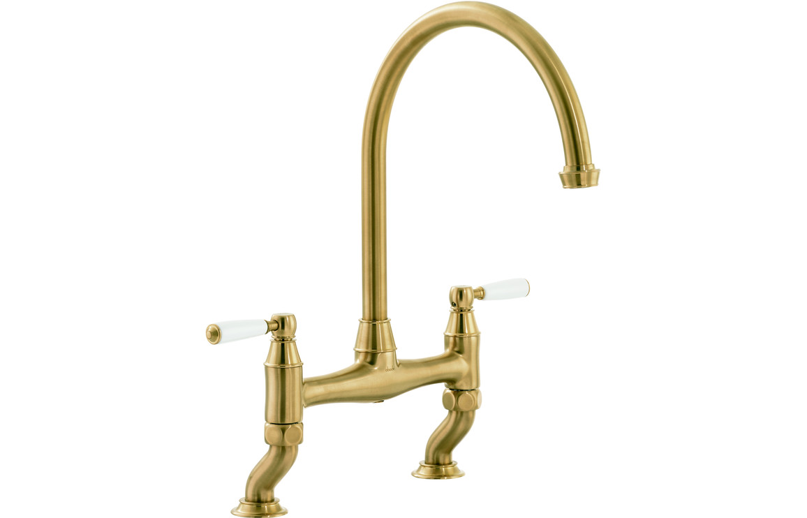 Abode Astbury Bridge Kitchen Mixer Tap - Forged Brass