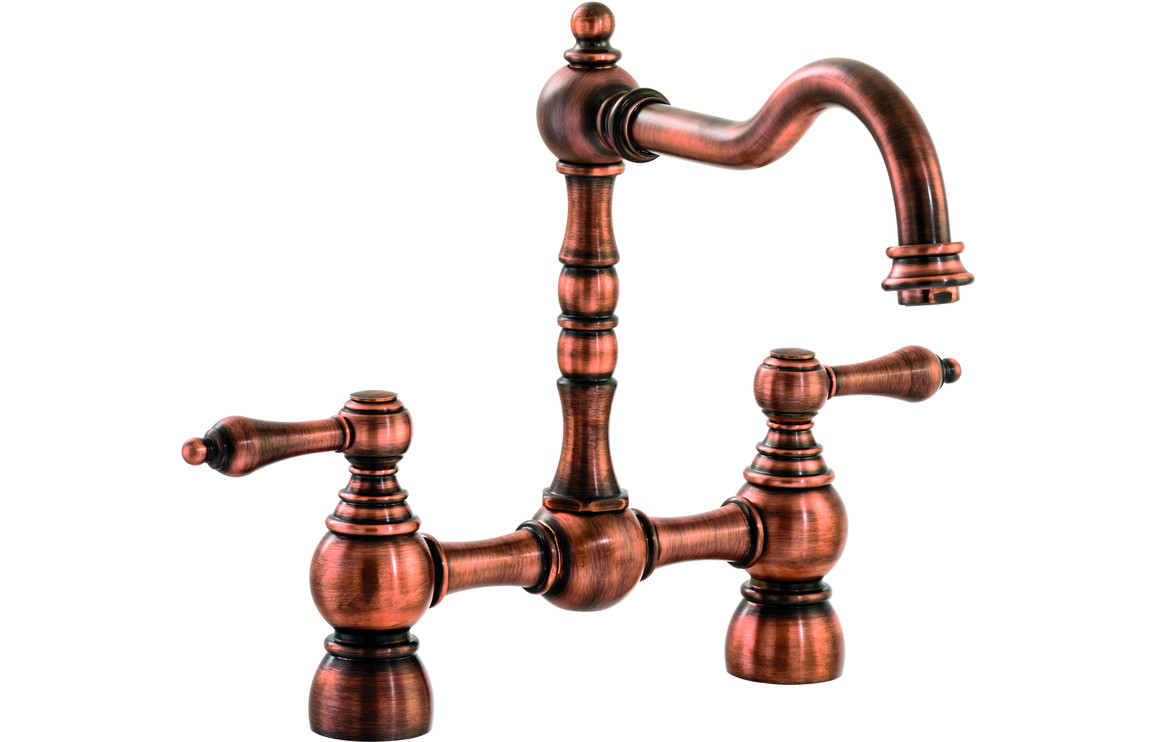 Abode Bayenne Bridge Kitchen Mixer Tap - Century Copper