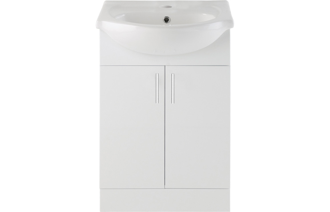 Valetta 650mm Basin Unit & Basin - White 