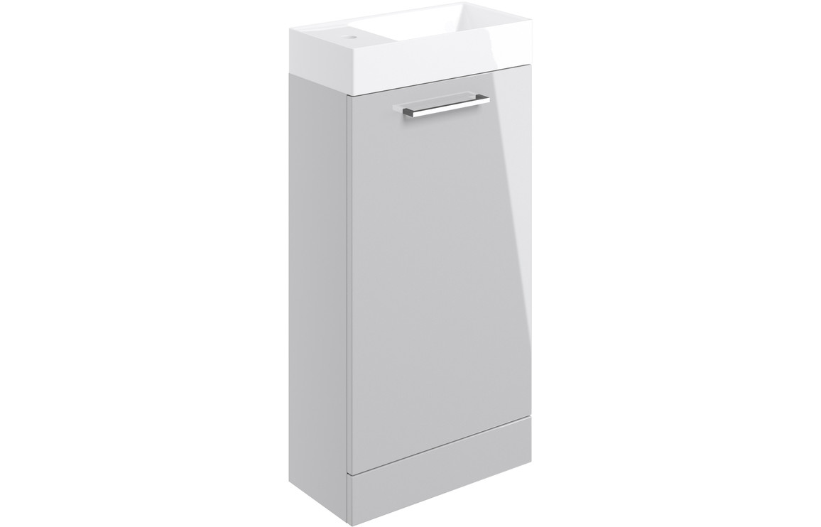 Viola 410mm Floor Standing 1 Door Basin Unit & Basin - Grey