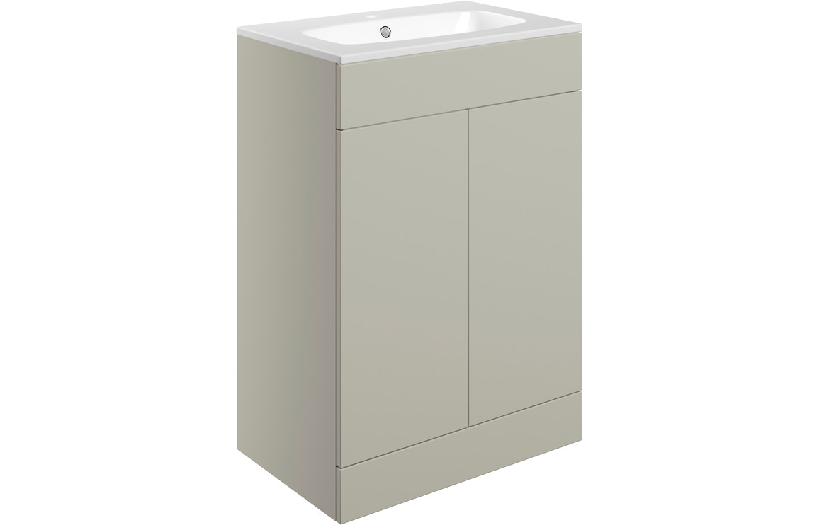 Yugen 615mm Floor Standing 2 Door Basin Unit & Basin -  Latte